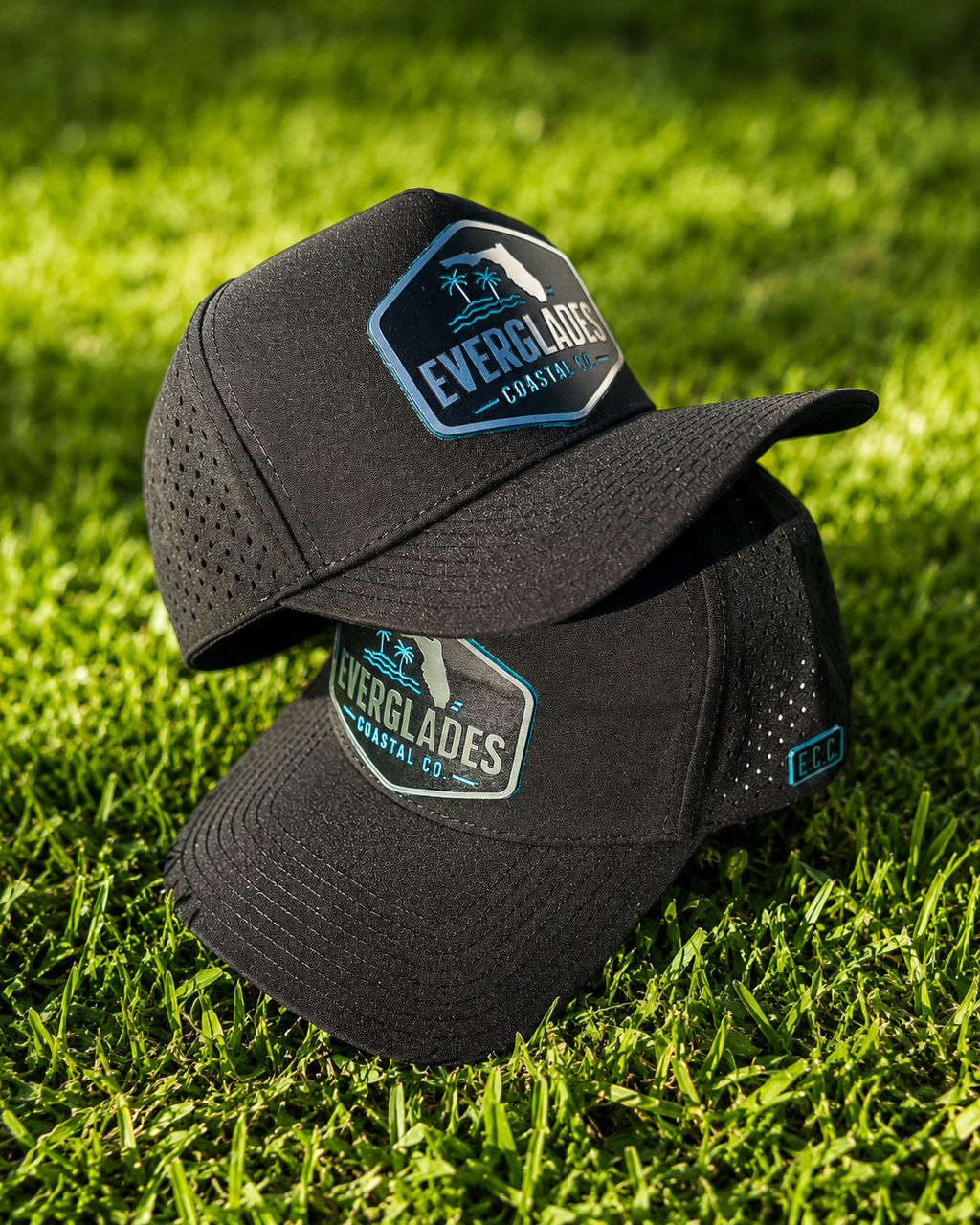 Chrome and Teal Performance Hat