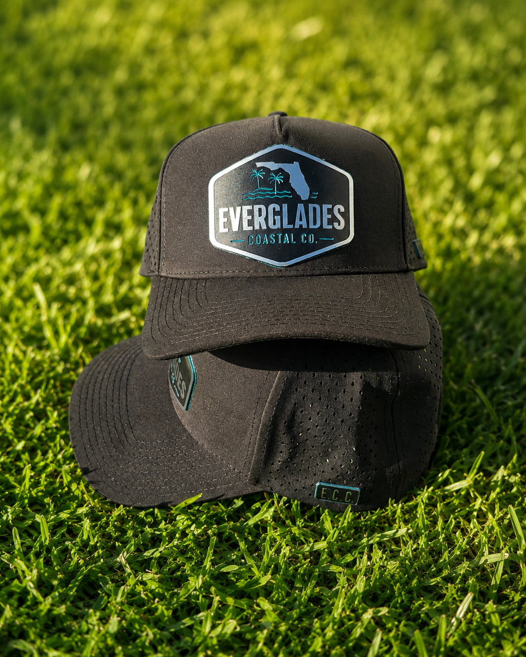 Chrome and Teal Performance Hat